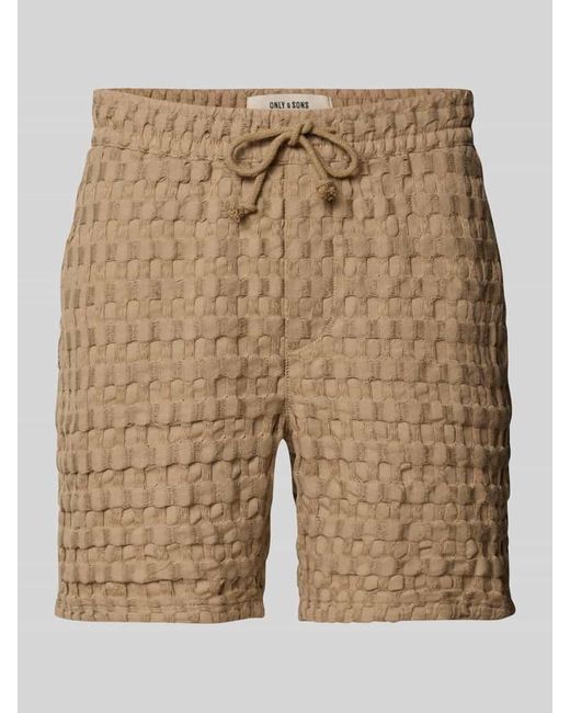 Only & Sons Regular Fit Sweatshorts mit Strukturmuster Modell 'TEL BRADDOCK' in Natural für Herren