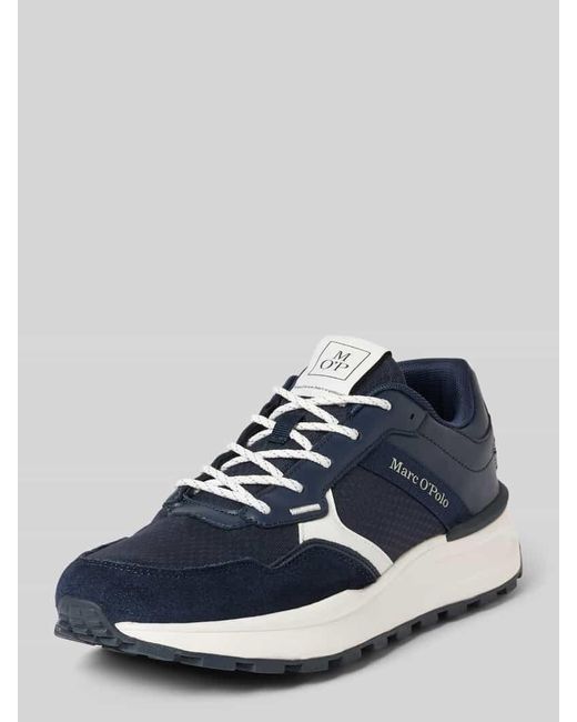 Marc O' Polo Low Top Sneaker Aus Rindleder Und Mesh in Blue für Herren