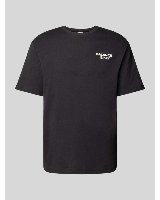 SELECTED T-shirt Met Statementprint in het Black voor heren