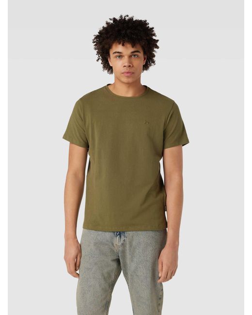 Blend T-Shirt mit Label-Stitching Modell 'Dinton' in Green für Herren