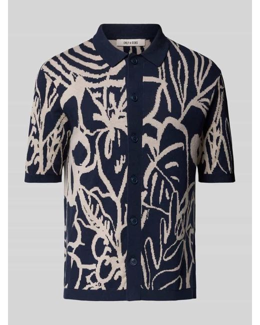 Only & Sons Freizeithemd mit Knopfleiste Modell 'KIMO' in Blue für Herren