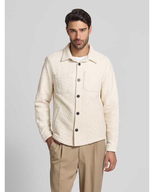 Profuomo Regular Fit Hemdjacke Mit Strukturmuster in Natural für Herren