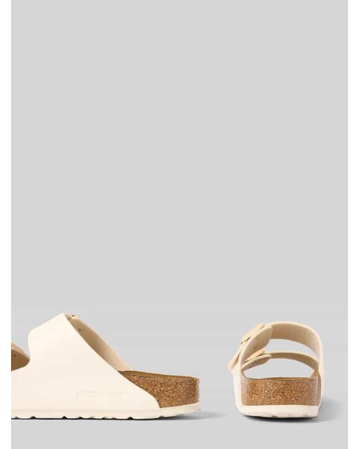 Birkenstock Natural Slides mit Dornschließen Modell 'Arizona'