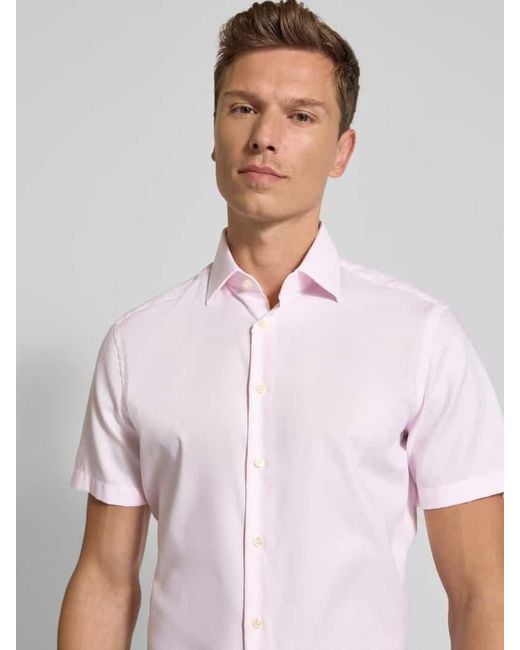 Christian Berg Men Regular Fit Business-Hemd mit Knopfleiste in Pink für Herren