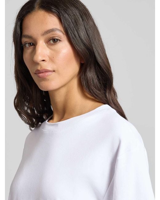 Stefanel T-Shirt Met Ronde Hals in het White