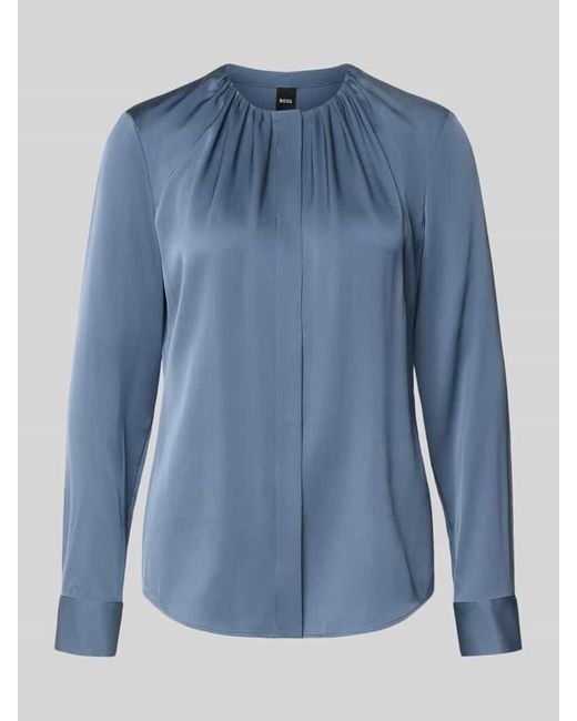 Boss Blue Regular Fit Langarmbluse aus Seiden-Mix Modell 'BANORAH'