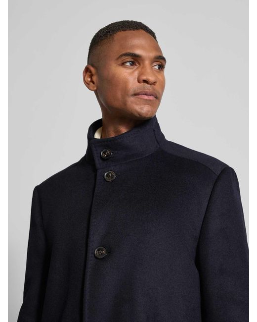 Joop! Lange Wollen Jas Met Kasjmier, Model 'Maron' in het Blue voor heren