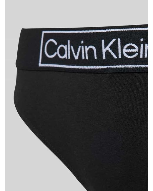 Calvin Klein Black String mit elastischem Logo-Bund