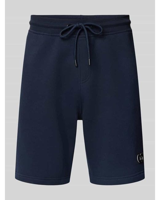 ALPHATAURI Regular Fit Sweatshorts mit Logo-Badge Modell 'PHARS' in Blue für Herren
