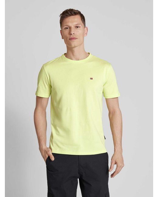 Napapijri T-Shirt mit Rundhalsausschnitt Modell 'SALIS' in Yellow für Herren