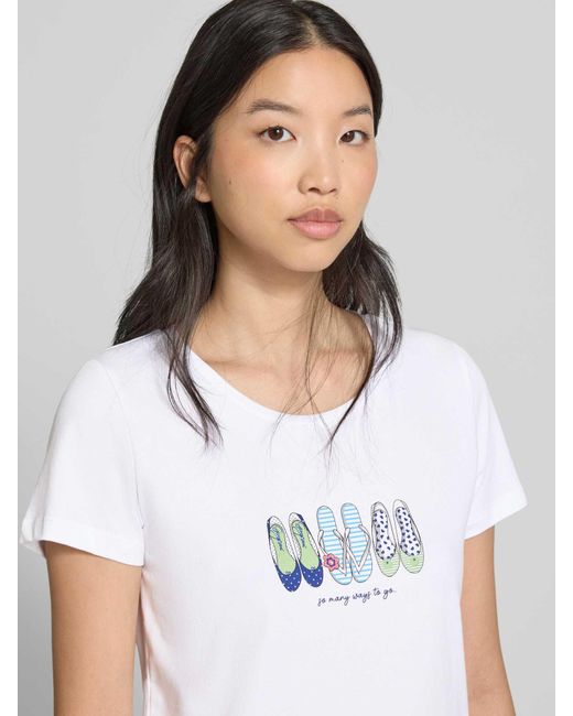 MORE&MORE T-shirt Met Motiefprint in het White