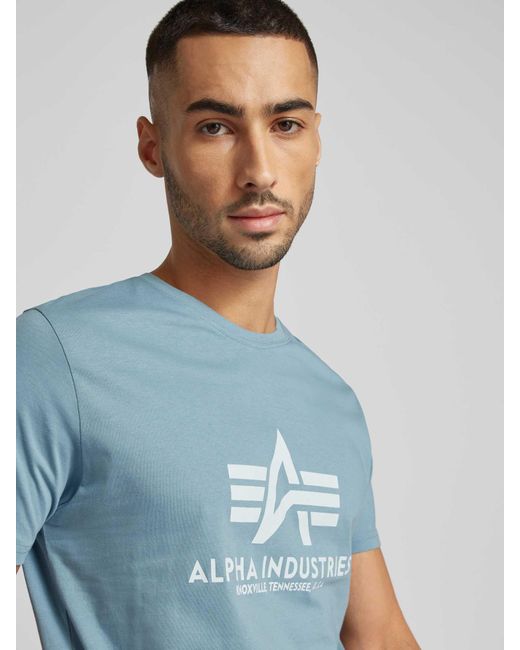 Alpha Industries T-shirt Met Labelprint in het Blue voor heren