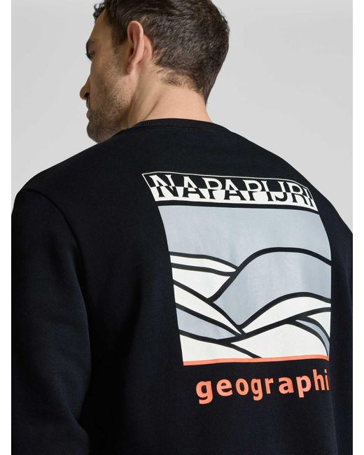Napapijri Sweatshirt Met Labelprint in het Black voor heren