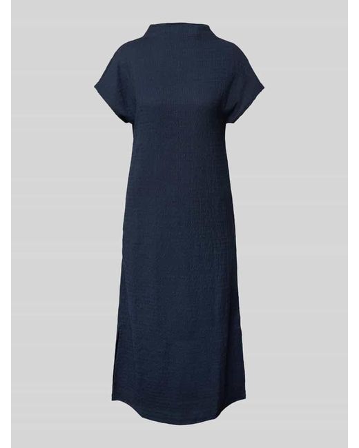 Tom Tailor Blue Fließendes Midi-Kleid mit Stehkragen
