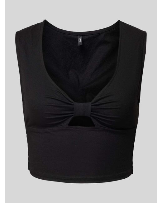 ONLY Black Crop Top mit Cut Out Modell 'JANY'