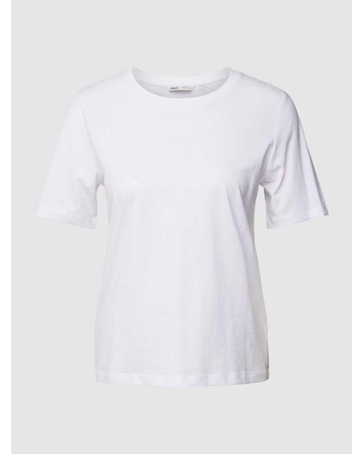 ONLY T-Shirt Met Ronde Hals in het White