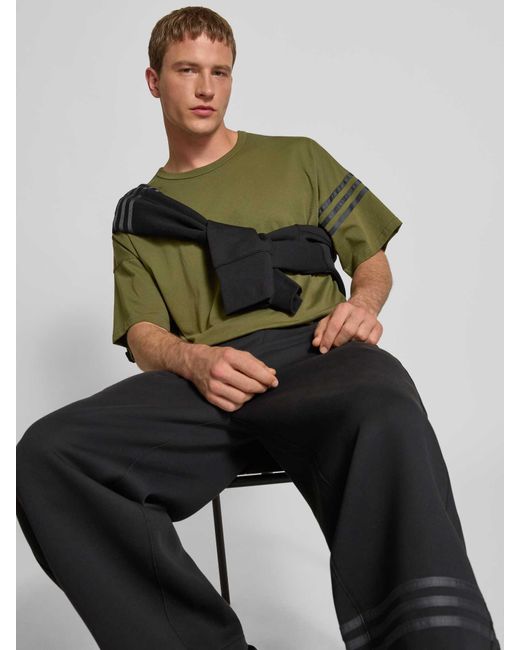 Adidas Originals T-Shirt Met Ronde Hals En Labelstitching in het Green voor heren