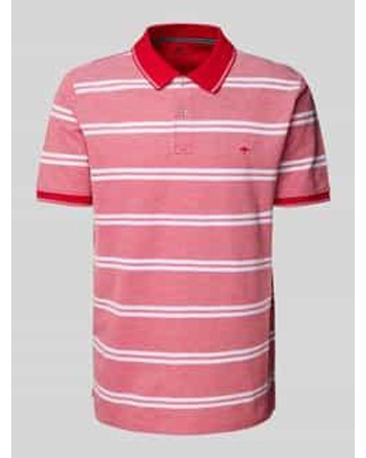 Fynch-Hatton Regular Fit Poloshirt Met Logostitching in het Pink voor heren