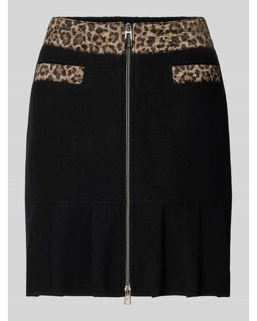 Marc Cain Black Regular Fit Rock aus Schurwoll-Mix