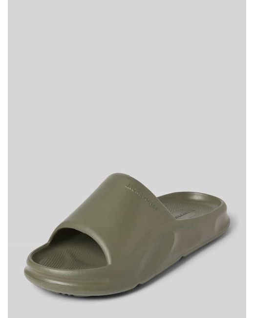 Jack & Jones Slides mit Label-Detail in Green für Herren