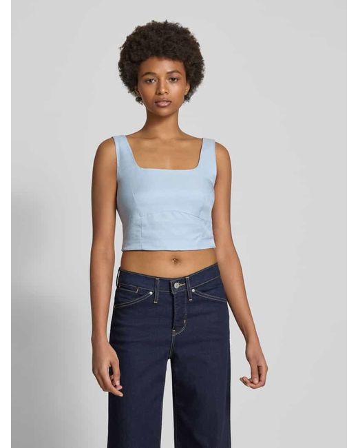 LeGer By Lena Gercke Blue Slim Fit Blusentop mit Karree-Ausschnitt Modell 'Majella'