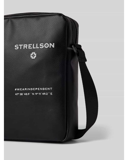 Strellson Umhängetasche mit Label-Print Modell 'marcus' in Black für Herren