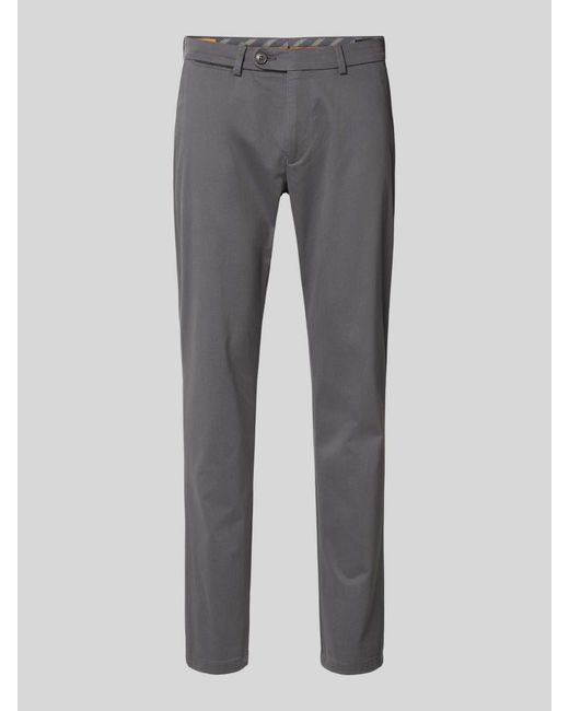 Bugatti Regular Fit Broek Met Knoop- En Ritssluiting in het Gray voor heren