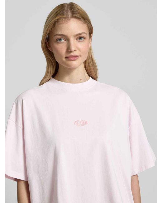 PEGADOR Oversized T-shirt Met Labelprint in het Pink