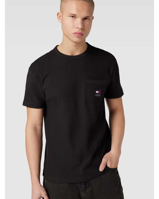 Tommy Hilfiger T-Shirt mit Brusttasche in Black für Herren