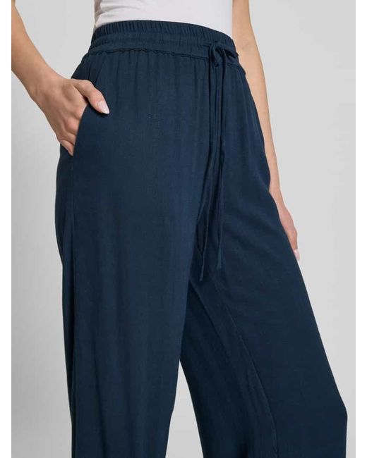 SELECTED Blue High Waist Hose aus Viskose-Leinen-Mix Modell 'VIVA-GULIA'
