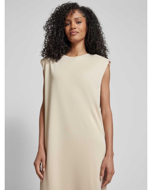 Mbym White Knielanges Kleid mit Kappärmeln Modell 'Stivian'