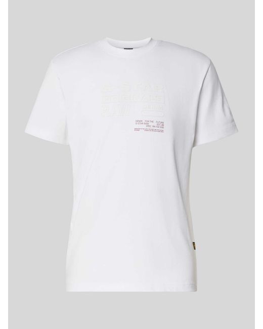 G-Star T-Shirt Met Labelprint, Model 'Originals' in het White voor heren