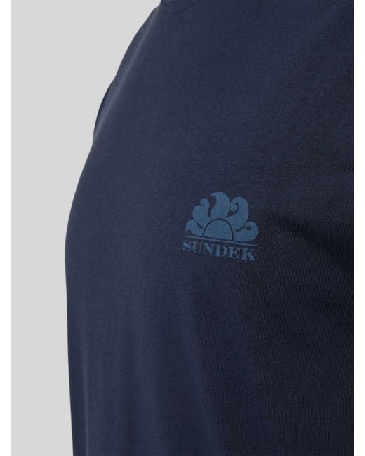 Sundek T-shirt Met Labelprint in het Blue voor heren