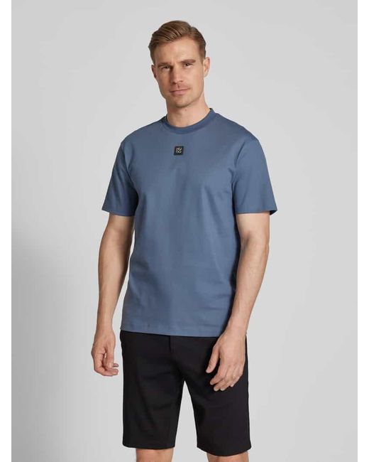 HUGO T-Shirt mit Label-Patch Modell 'Dalile' in Blue für Herren
