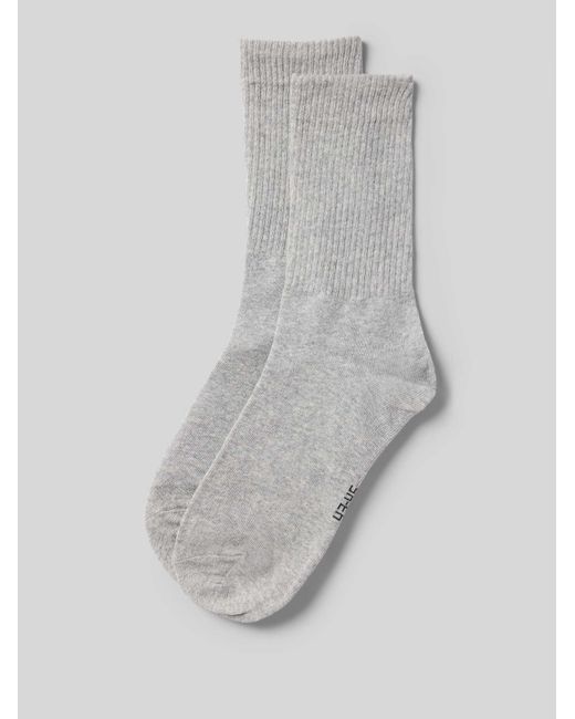 Snocks Sokken Met Labelstitching in het Gray voor heren