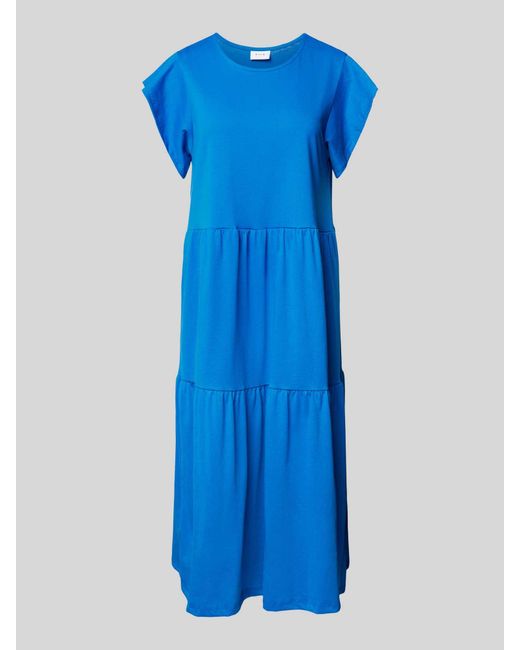 Vila Midi-jurk Met Kapmouwen in het Blue