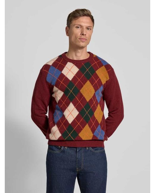 Gant Strickpullover mit Rundhalsausschnitt in Red für Herren
