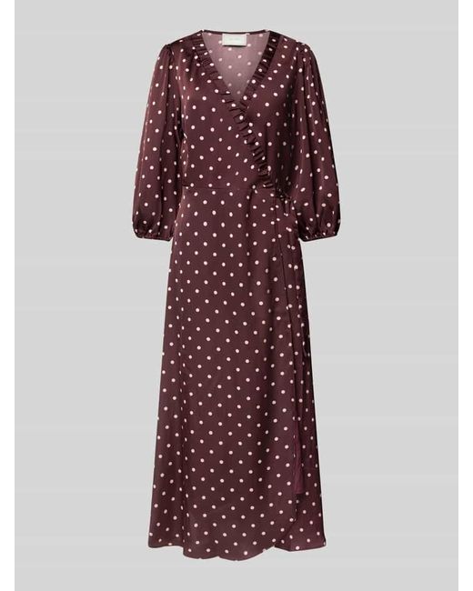Neo Noir Red Wickelkleid mit V-Ausschnitt Modell 'Malinga'