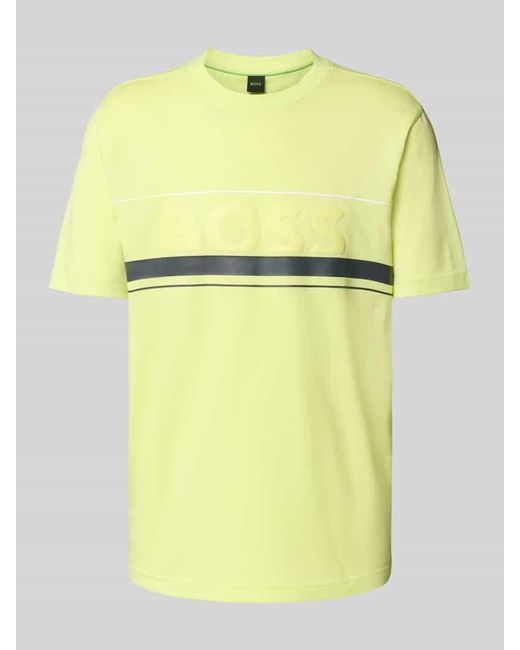 Boss Regular Fit T-Shirt aus reiner Baumwolle Modell 'ICONIC ZONE' in Yellow für Herren