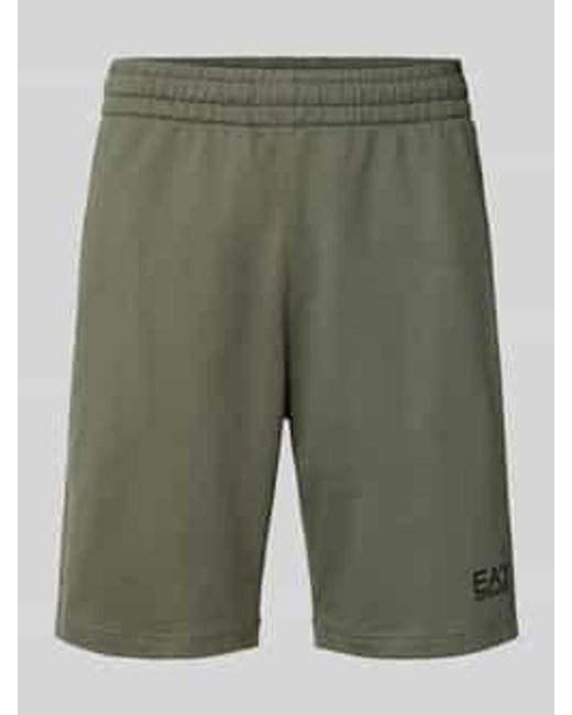 EA7 Korte Broek Met Labeldetail in het Green voor heren