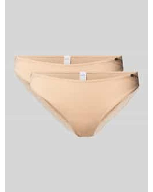 SKINY Slip Met Labeldetail in het Natural