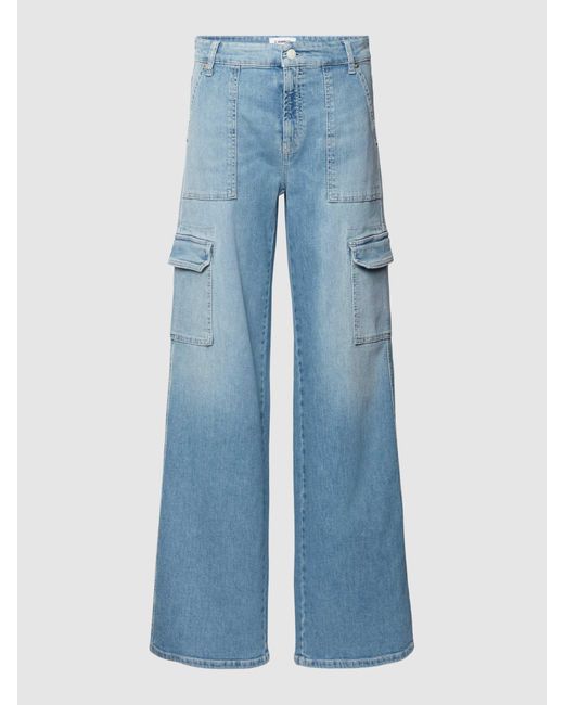 Cambio Wide Fit Jeans Met Knoop- En Ritssluiting in het Blue