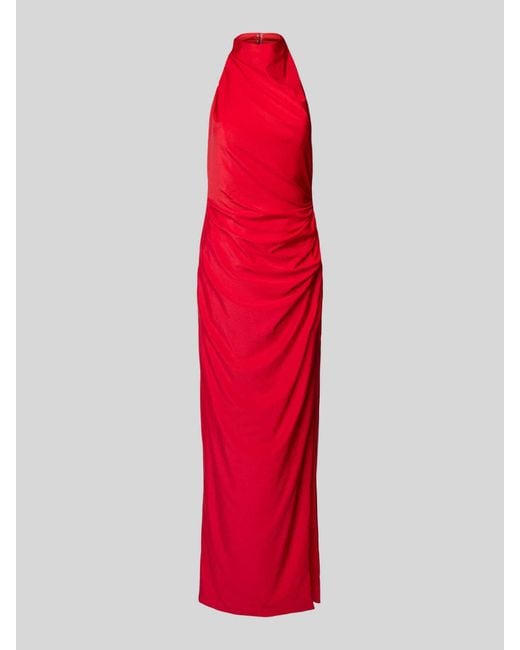 Unique Red Abendkleid mit Raffungen