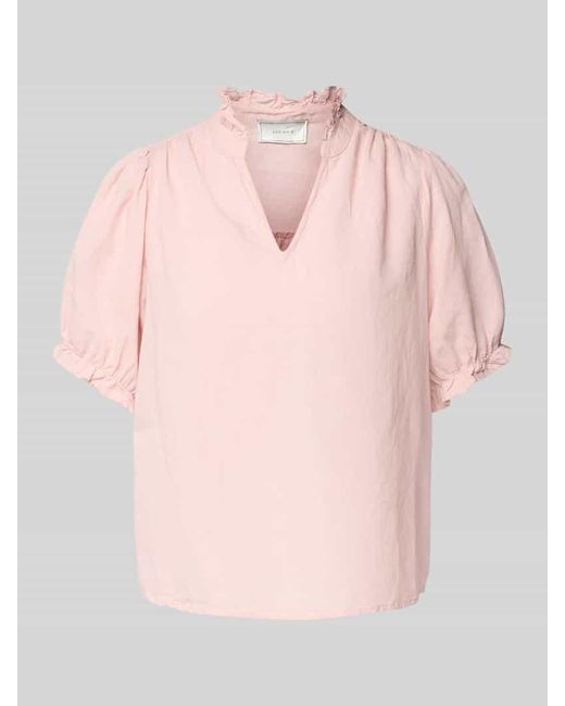 Neo Noir Pink Blusenshirt mit V-Ausschnitt Modell 'Odesa'