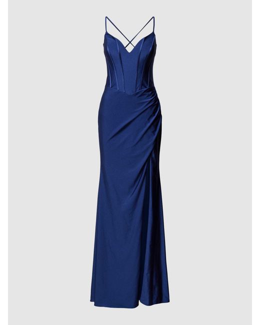 Luxuar Blue Abendkleid mit Herz-Ausschnitt