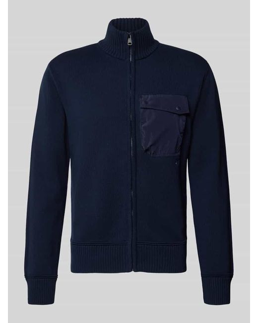 Napapijri Strickjacke mit Stehkragen Modell 'BERTI' in Blue für Herren