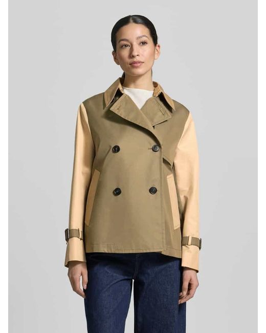 Weekend by Maxmara Green Cropped Trenchcoat aus Baumwoll-Mix