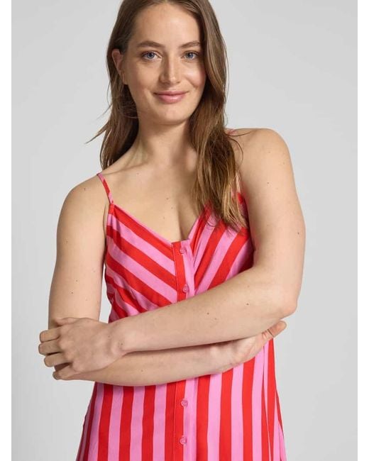 Y.A.S Red Maxikleid aus Viskose mit Knopfleiste