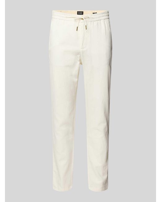 Scotch & Soda Tapered Fit Stoffen Broek Met Tunnelkoord, Model 'Warren' in het White voor heren