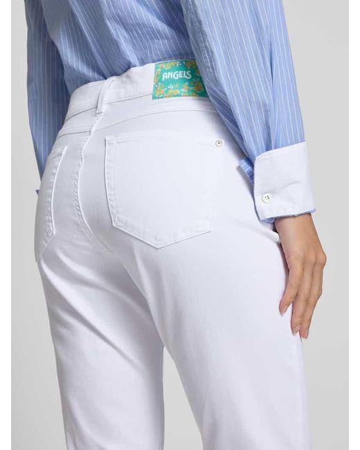ANGELS White Flared Jeans mit verkürztem Schnitt Modell 'Leni'
